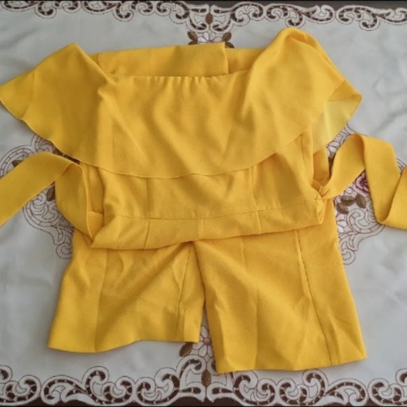 Trina Turk Bardot Jumpsuit, Women's Size 8, Yellow New With Tags - Picture 5 of 6